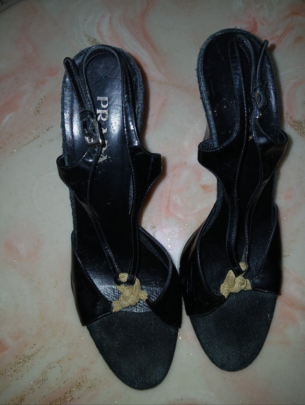 Prada Leather T-strap Heels